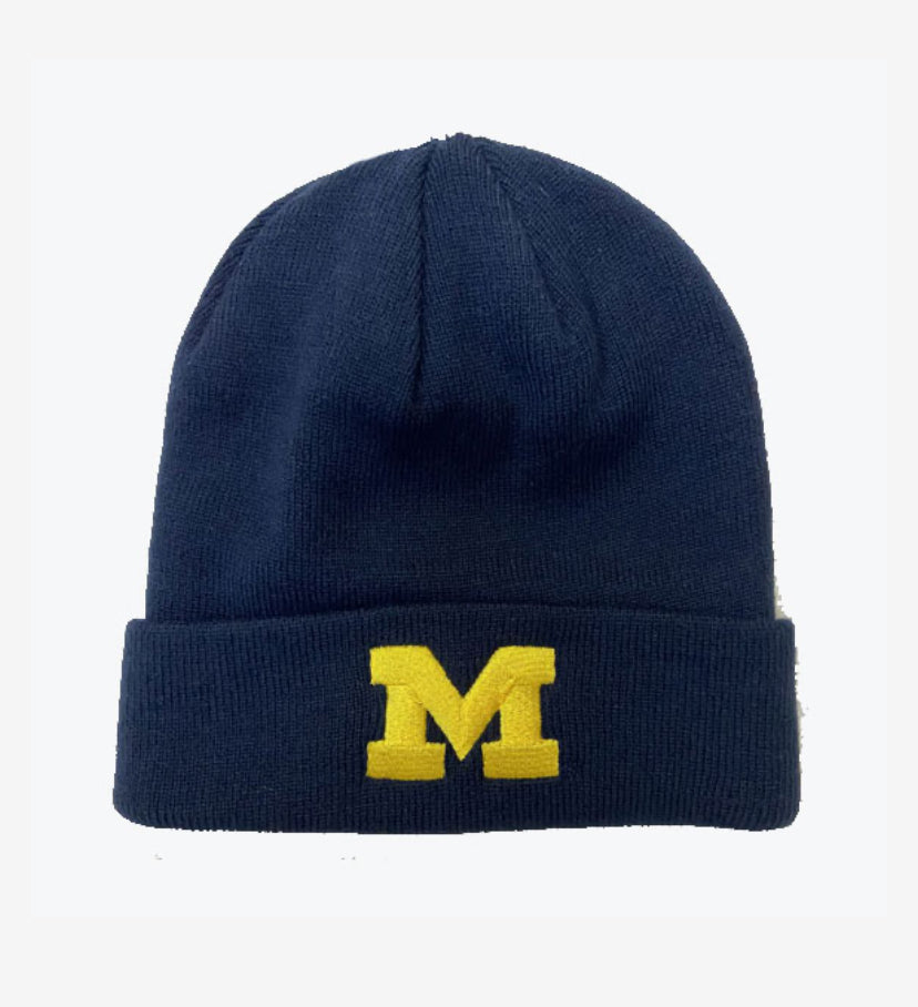Michigan Wolverines Knit Cap- Navy Cuff