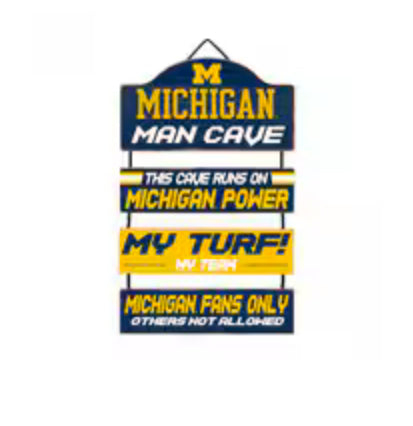 Michigan Wolverines Man Cave Dangle Sign