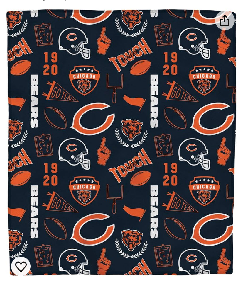 Chicago Bears 50x60 Fleece Throw