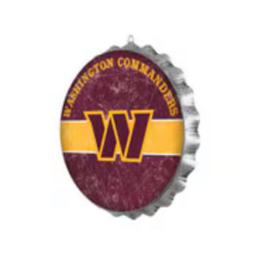 Washington Commanders Metal Distressed Bottle Cap Sign