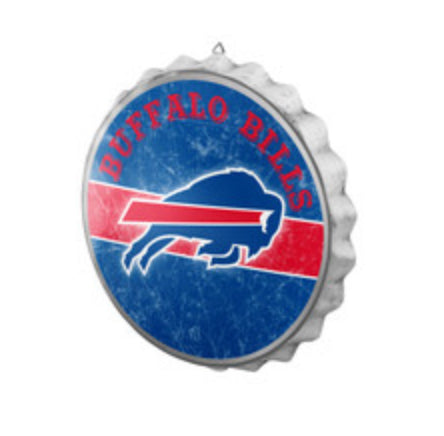 Buffalo Bills Metal Distressed Bottle Cap Sign