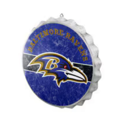 Baltimore Ravens Metal Distressed Bottle Cap Sign