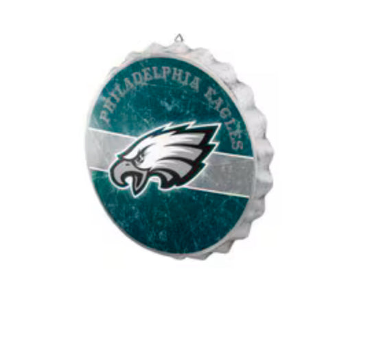 Philadelphia Eagles Metal Distressed Bottle Cap Sign