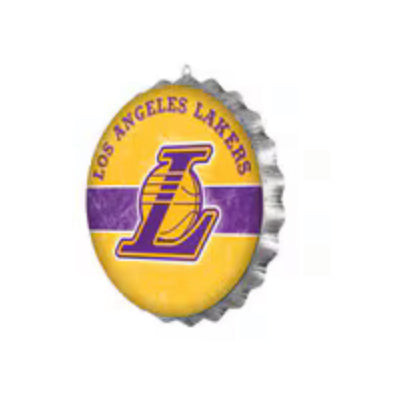 Los Angeles Lakers Metal Distressed Bottle Cap Sign