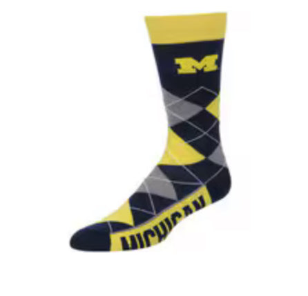Michigan Wolverines Argyle Lineup Socks