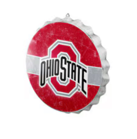 Ohio State Buckeyes Metal Bottle Cap Distressed Sign