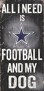 Dallas Cowboys Sports and My Dog Wooden Sign