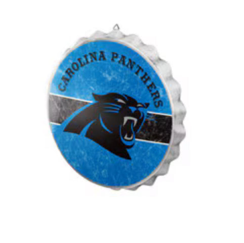 Carolina Panthers Metal Distressed Bottle Cap Sign