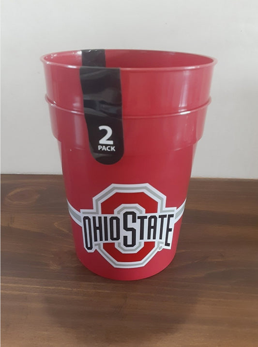 Ohio State Buckeyes Red Plastic Drink Party Cups Set Of 2