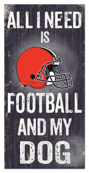 Cleveland Browns Sports and My Dog Wooden Sign